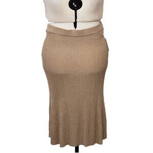 Alfani Metallic Ribbed Sweater Skirt, Size XL